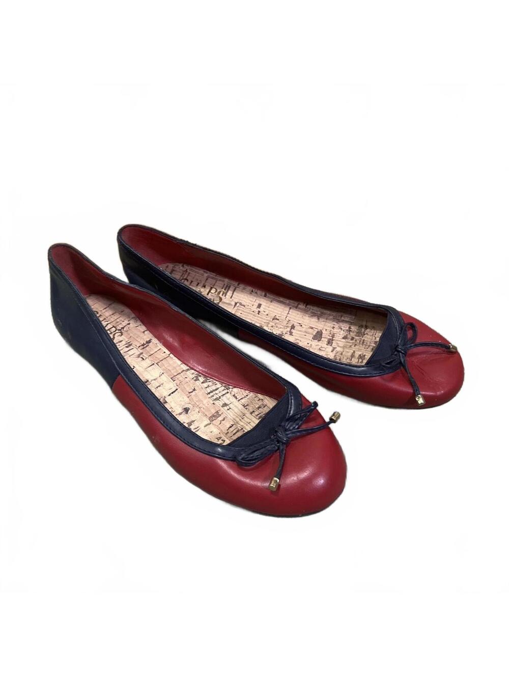 Chaps Maiya II Red Navy Ballet Flats Size 7 B Nautical Americana flats